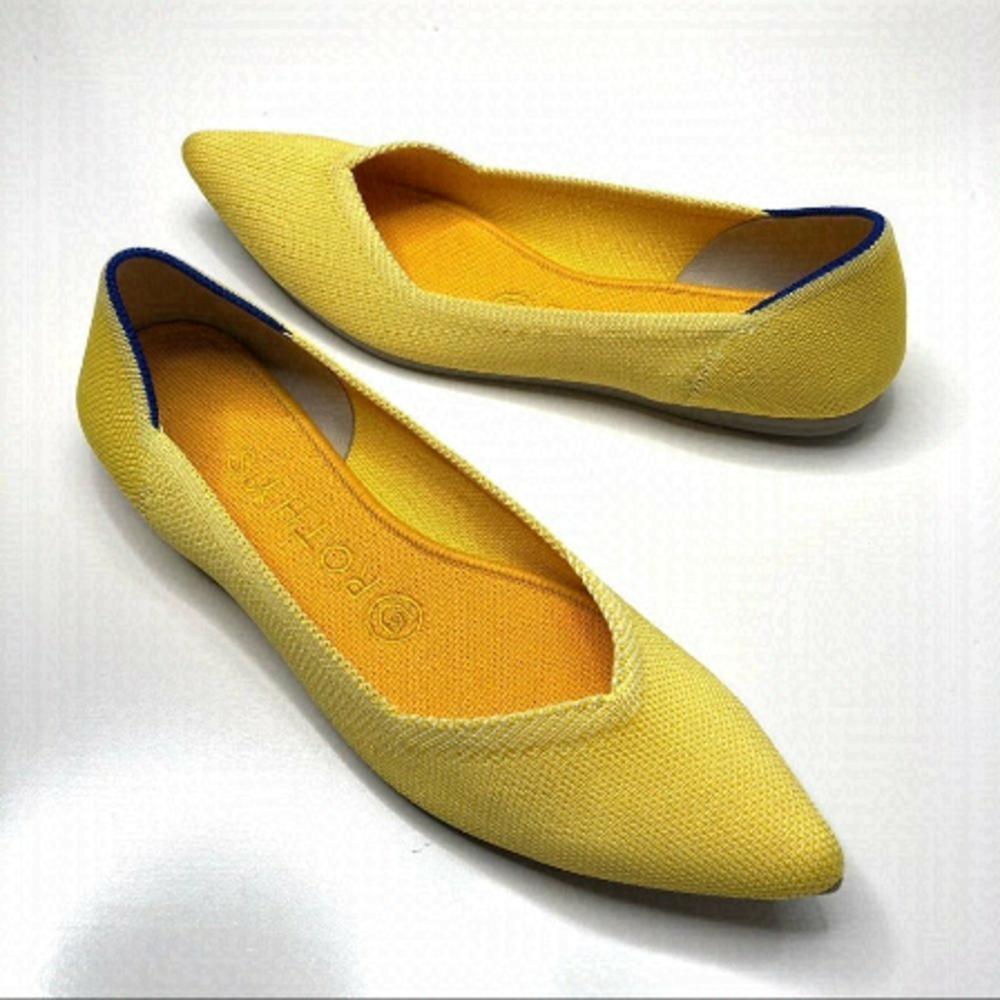 𝅺RETIRED COLOUR Rothy’s Sunshine Yellow Point Flat Shoes